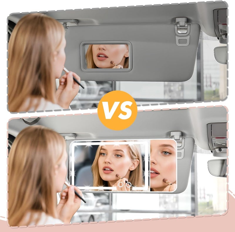 ihkwlma Led Car Sun Visor Vanity Mirror Upgraded Large Vanity Makeup Universal Rear View Mirror for Car Visor - Image 4